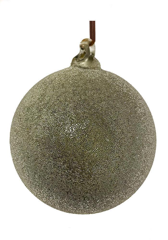 Boule De Noël En Verre Poudré Avec Des Dorures Craquelées