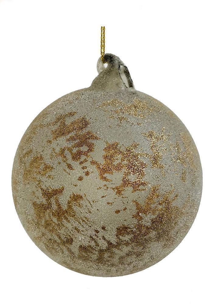 Boule De Noël Poudrée Avec Dorures