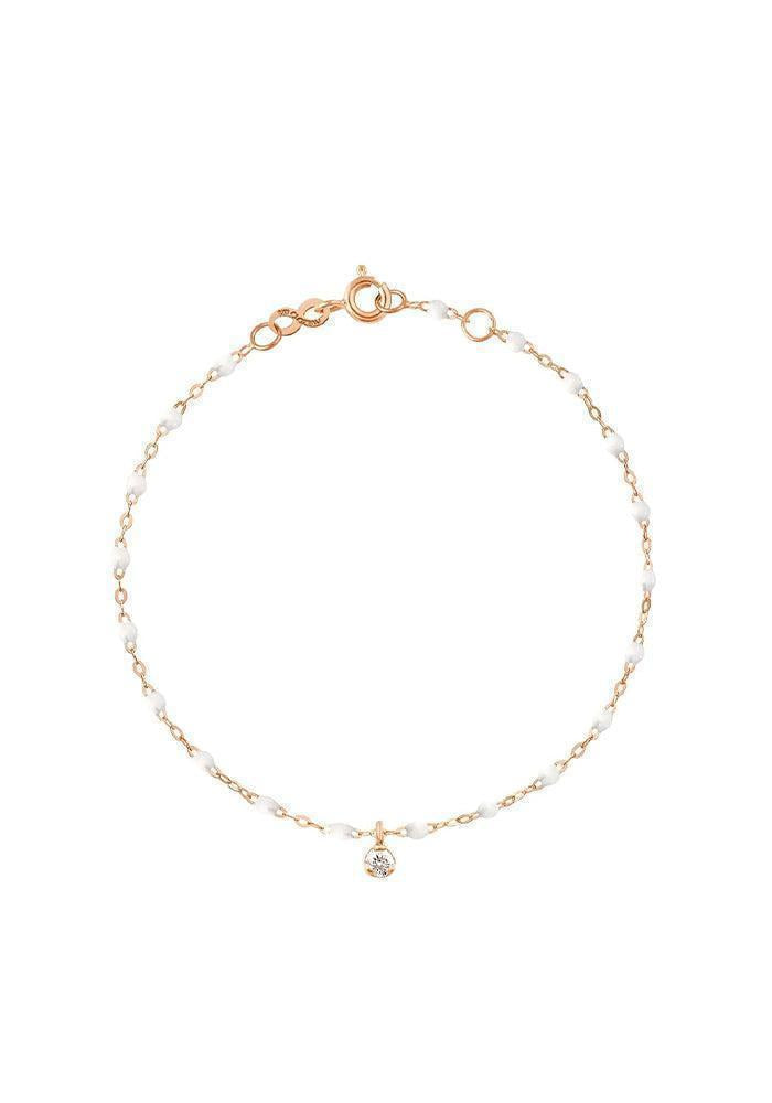 Bracelet Gigi Suprême Or Rose Diamant Et Résines Blanc 17cm - Gigi Clozeau