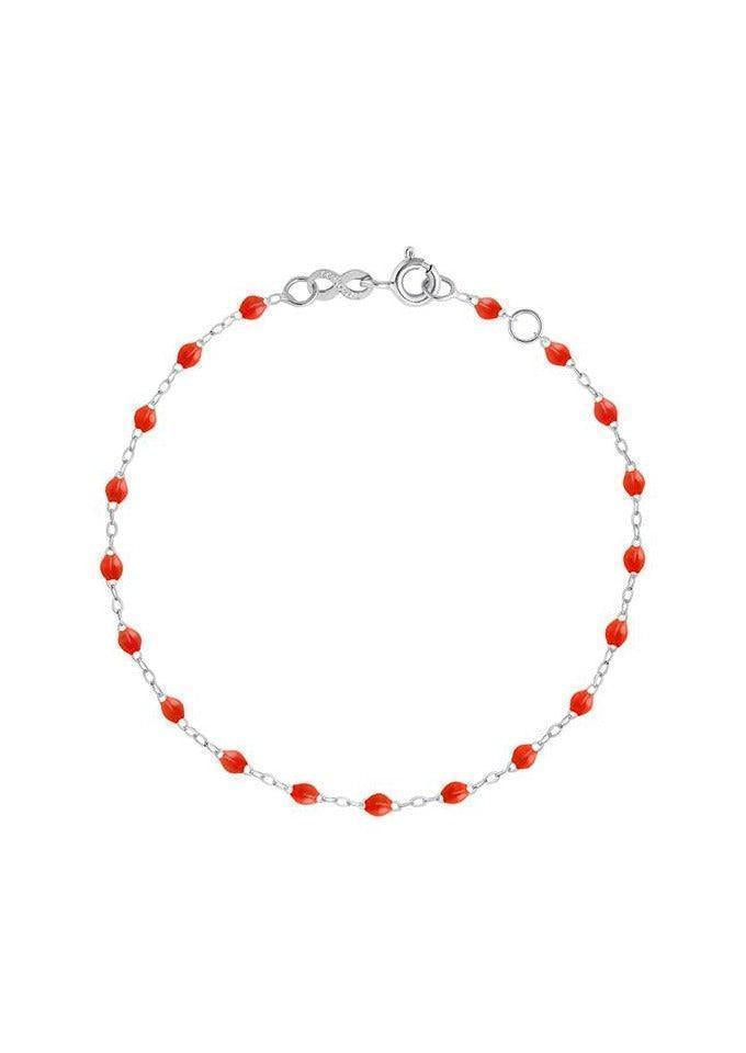 Bracelet Classique Gigi Or Blanc Et Résines Corail 17cm