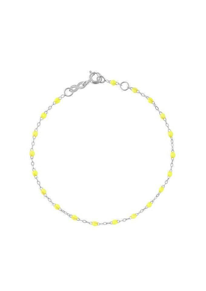 Bracelet Classique Gigi Or Blanc EtRésines Jaune Fluo 17 cm