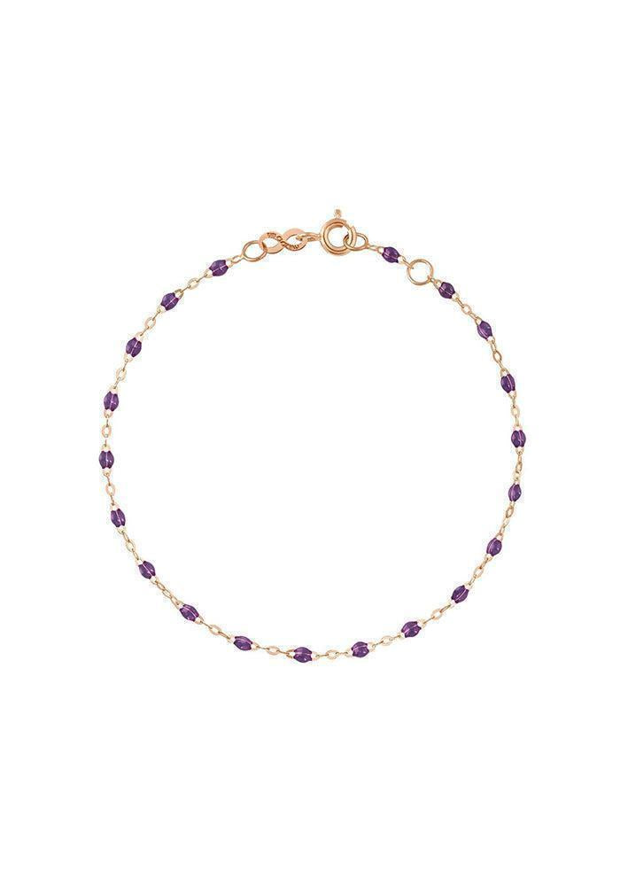 Bracelet Classique Gigi Or Rose Et Résines Violet 17cm