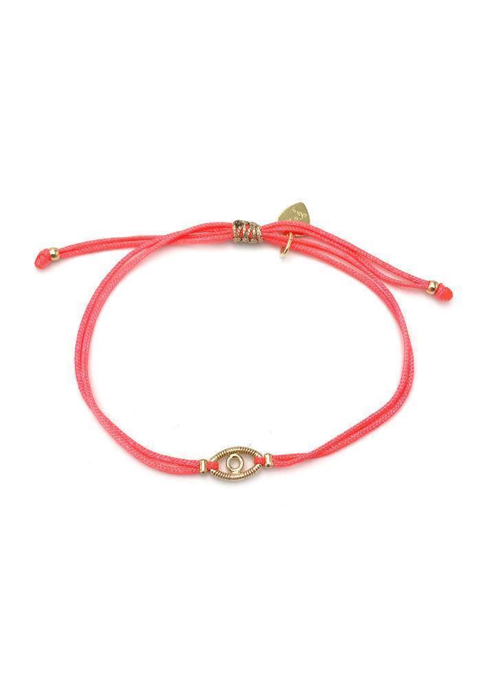 Bracelet Cordon Oeil Plaqué Or Jaune - Sing A Song