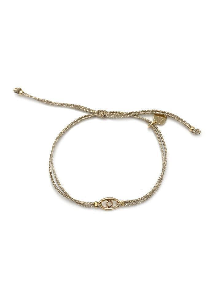 Bracelet Cordon Oeil Plaqué Or Jaune - Sing A Song