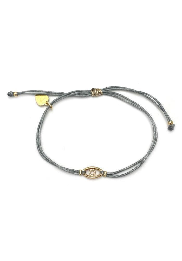 Bracelet Cordon Oeil Plaqué Or Jaune - Sing A Song