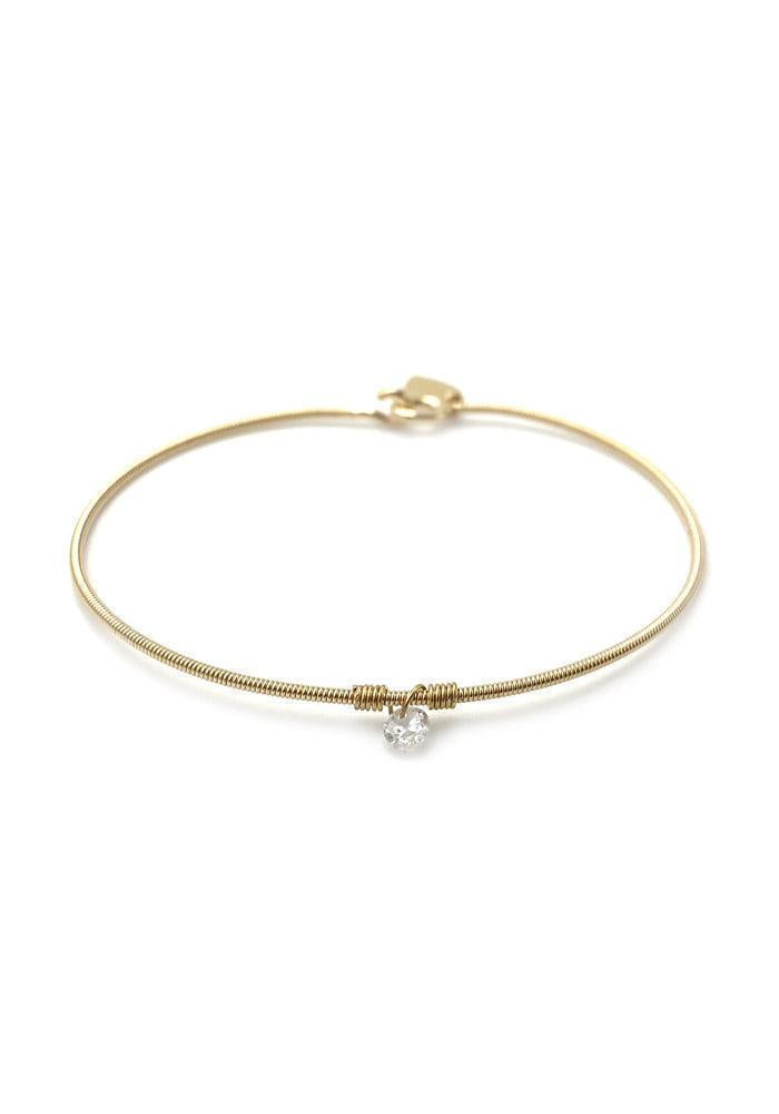 Bracelet Femme Corde De Guitare Et Strass Solitaire - Sing A Song
