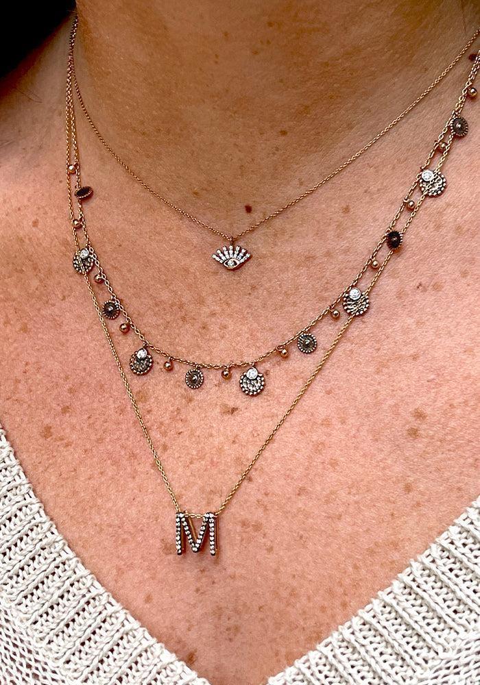 Collier "Evil Eye Necklace" Tout En Diamant Blanc