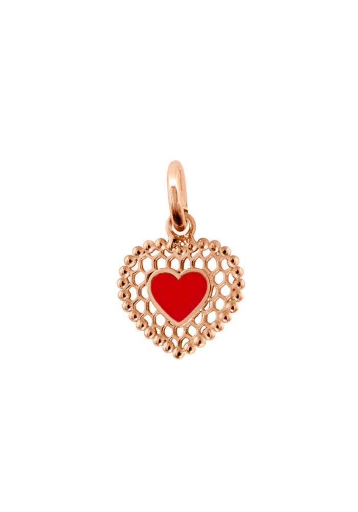 pendentif coeur coquelicot