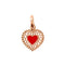 Colgante de corazón de encaje de oro rosa de resina de amapola