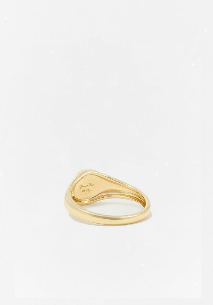 Bague Mini Chevalière Ovale Néon Jaune