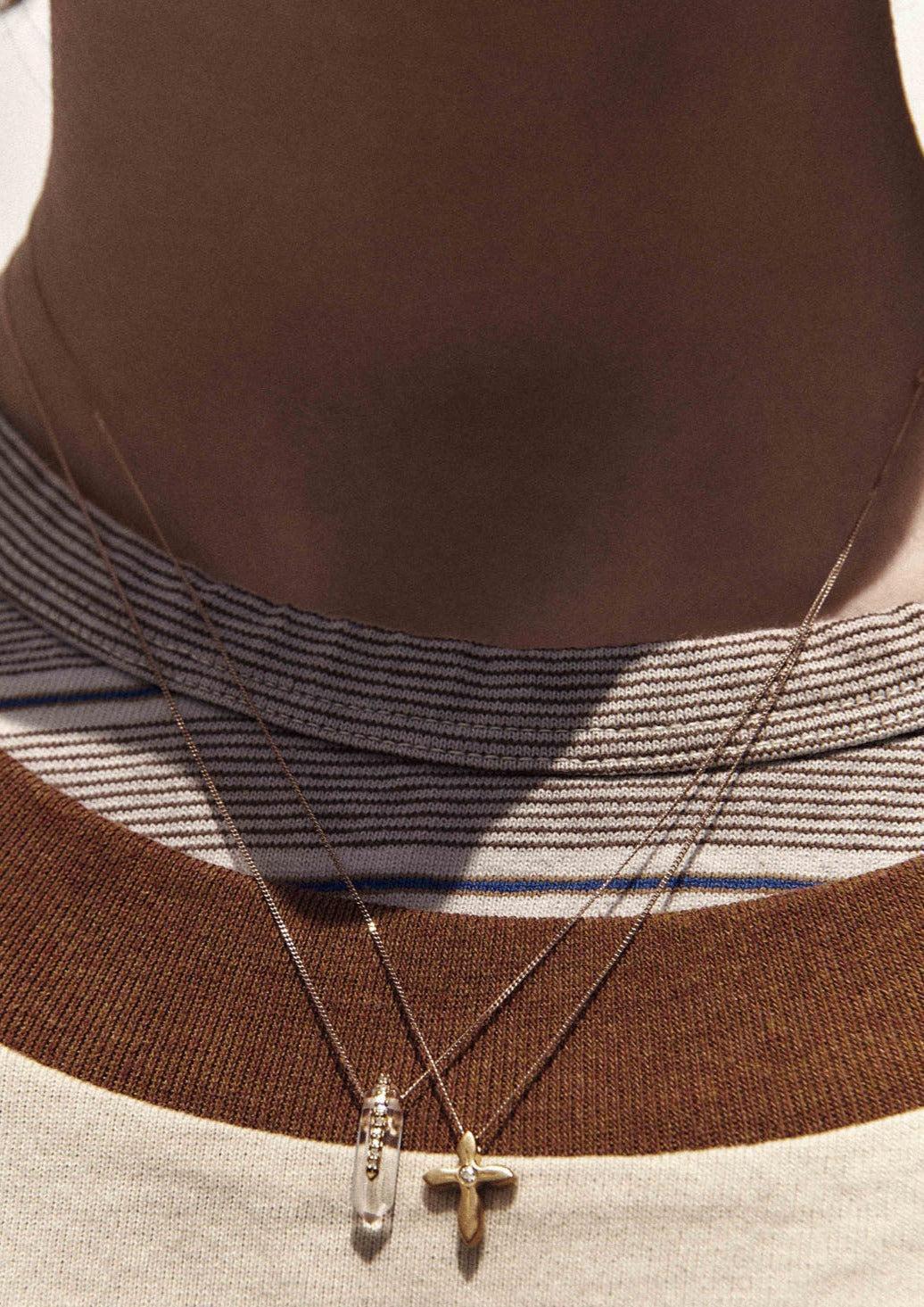 Collier Emile Pendentif Croix Et Diamant