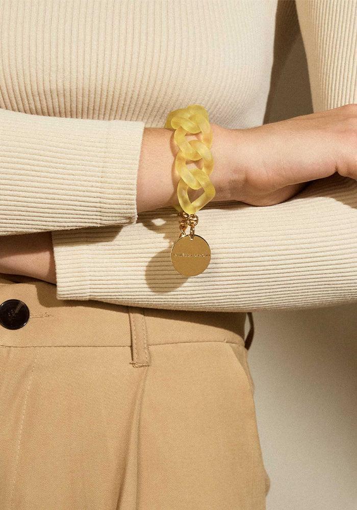Bracelet Flat Chain Iced Yellow - Vanessa Baroni