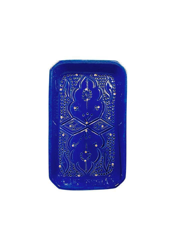 Grand Plateau Rectangle Empreinte Bleu Majorelle - Blush Selection