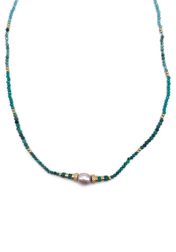 Collier Jordana Vert Et Bleu