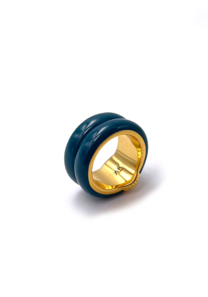 Bague Katt Bleu Canard Exclu Blush - Aurélie Bidermann