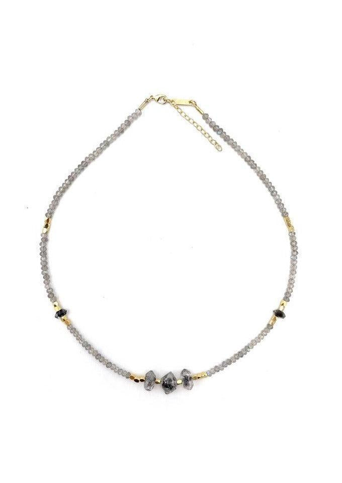 Collier Choker "Kim" En Labradorite