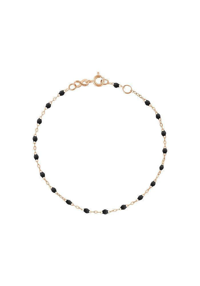 Bracelet Classique Gigi Or Rose Et Résines Noires 15cm - Gigi Clozeau