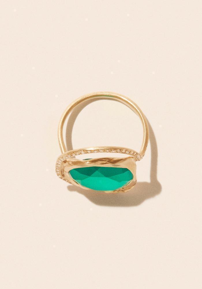 Bague Gaïa Onyx Vert - Pascale Monvoisin