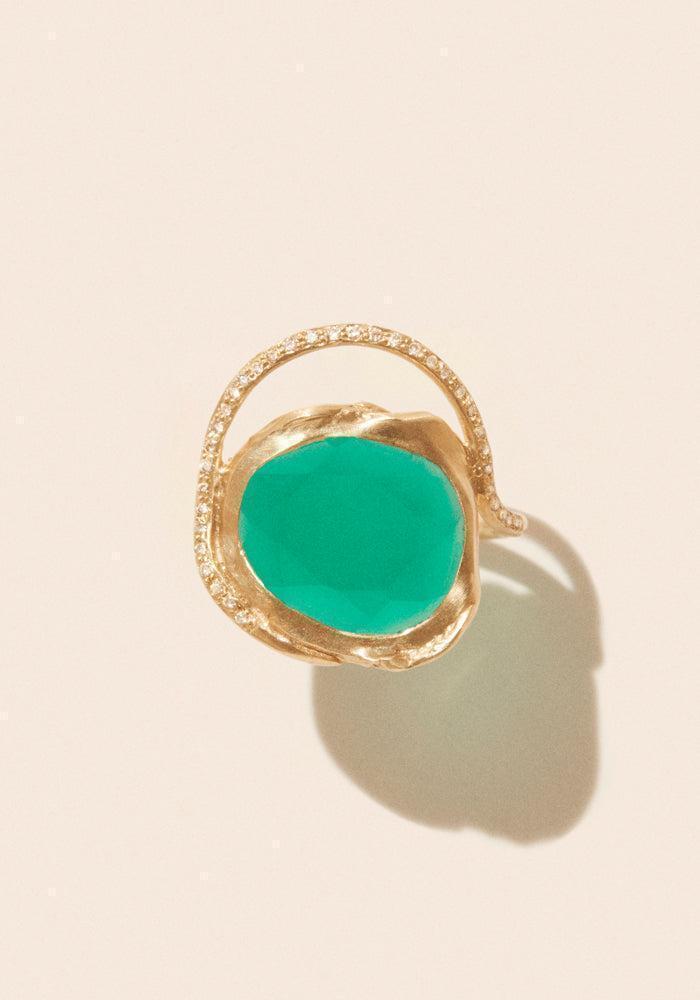 Bague Gaïa Onyx Vert - Pascale Monvoisin