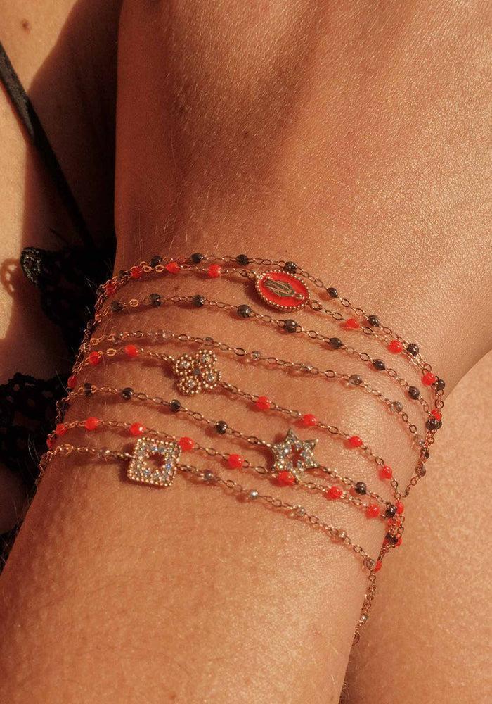 Bracelet Classique Gigi Or Rose Et Résines Quartz