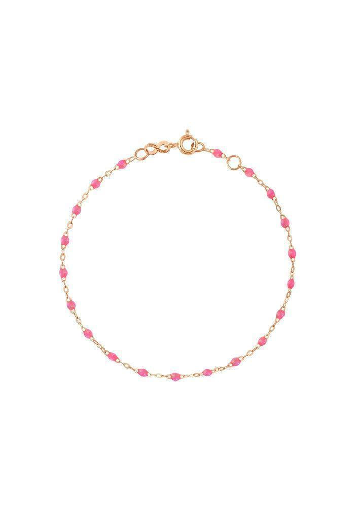 Bracelet Classique Gigi Or Rose Et Résines Rose Fluo 15cm - Gigi Clozeau