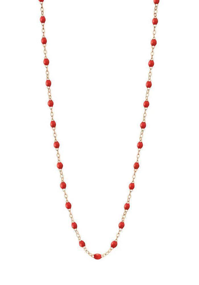 Collier "Classique Gigi" Or Rose & Perles Résines Coquelicot - Gigi Clozeau
