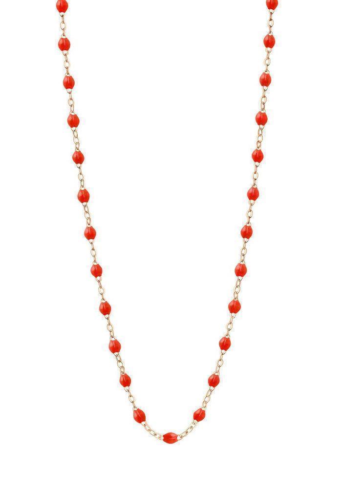 Sautoir Classique Gigi Or Rose Et Résines Corail 60cm