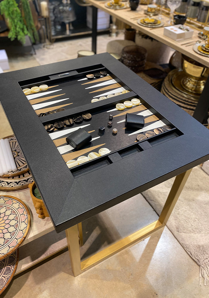 Table De Backgammon Noir Et Doré