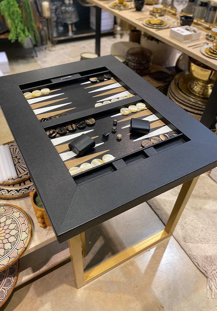 Table De Backgammon Noir Et Doré