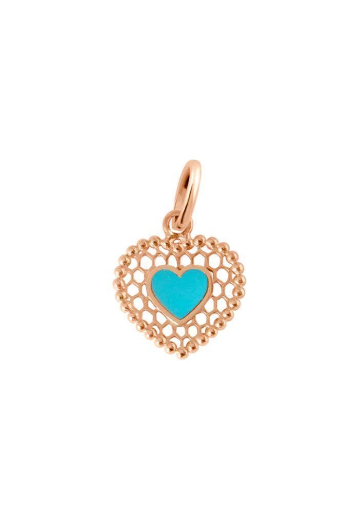 pendentif coeur turquoise