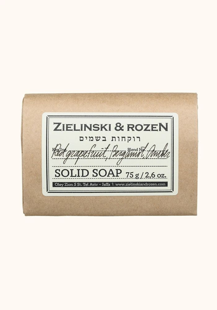 Savon Solide Pamplemousse Rouge, Bergamote, Ambre 75g - Zielinski And Rozen