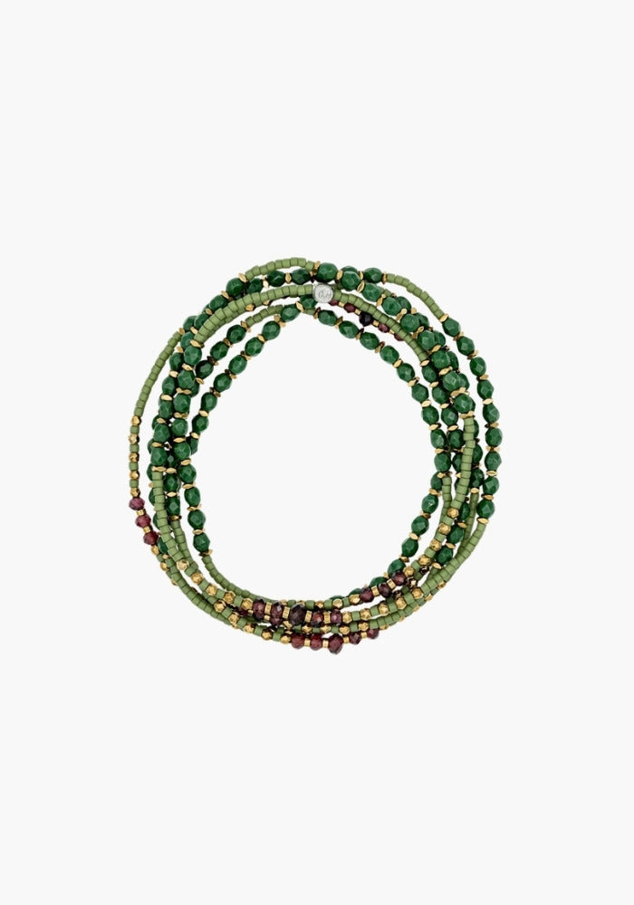 Bracelet 6 Tours Ou Sautoir Connexion 6 Vert - Têtes Blondes