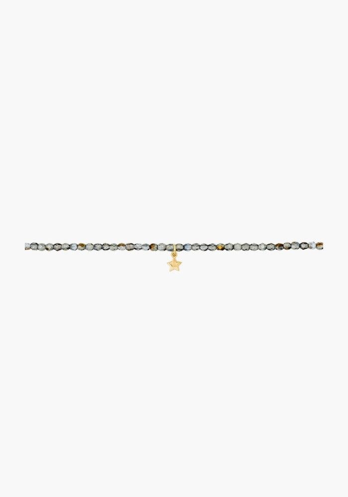 Collier Cristal pendentif Étoile doré à plat - Têtes Blondes