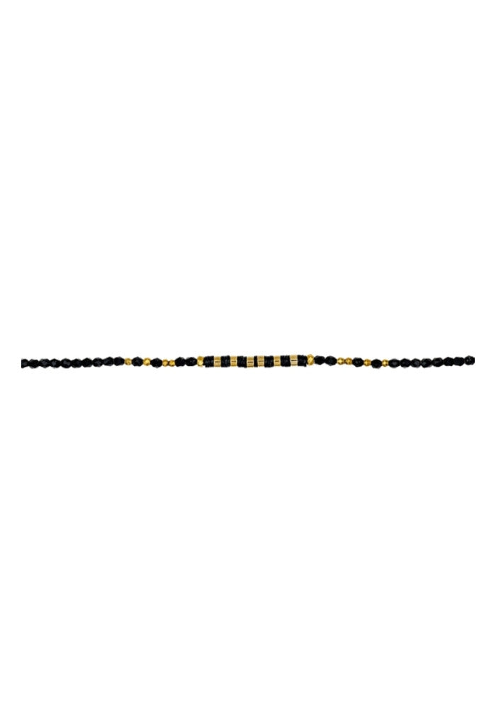 Détail des perles du collier Aline Noir - Têtes Blondes