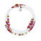 Necklace/bracelet 3 Rounds Roma Neon Light Pink Multi Light Pink Beads And Rows Of Multicolored Disc
