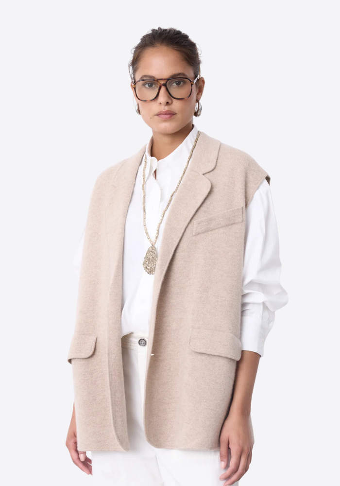 Veste De Tailleur Sans Manche Nyx Sand - Notshy