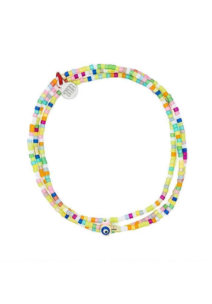 Bracelet 3 Tours Nazar Slim Multicolore Pastel - Têtes Blondes