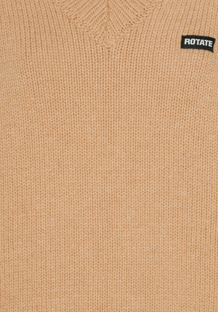 Knit V-neck Sweater Brown - Rotate