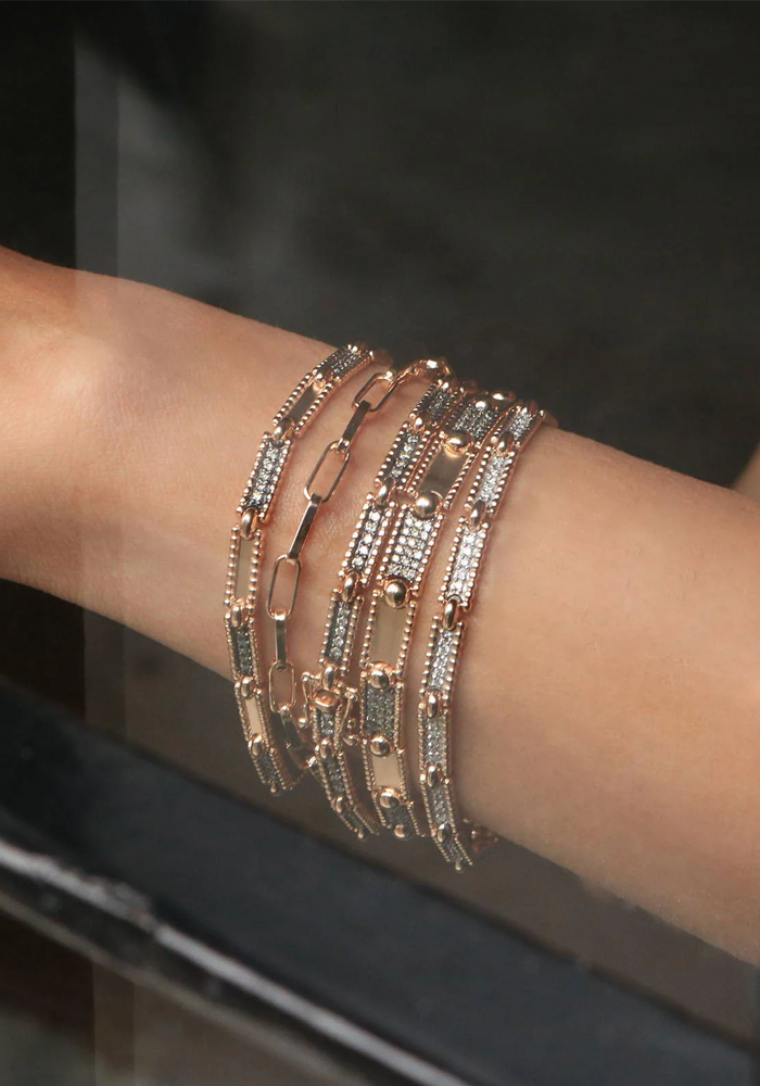 Bracelet Skinny Beads Diamants Blancs - Kismet By Milka