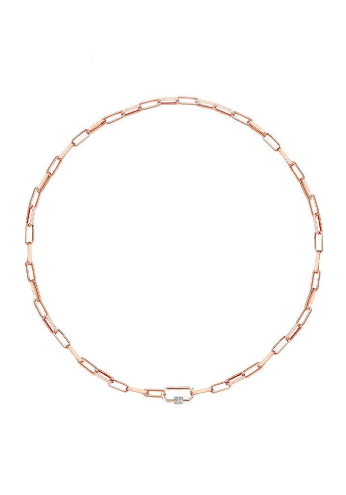 Collier Rectangle Chain Diamant Blanc - Kismet