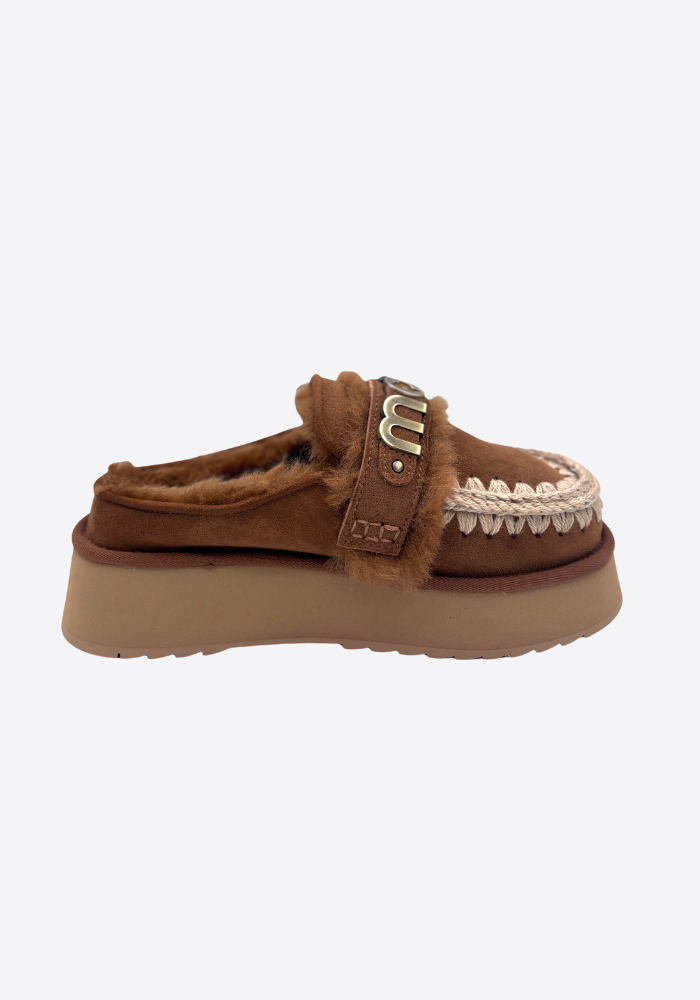 Mules A Plateforme Cognac - Mou