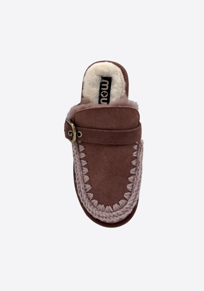 Mules Plateforme Suede Pink Brown - Mou