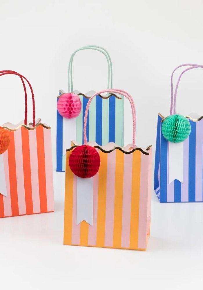 Assortiment De 8 Sacs Festifs Avec Rayures - Meri Meri 