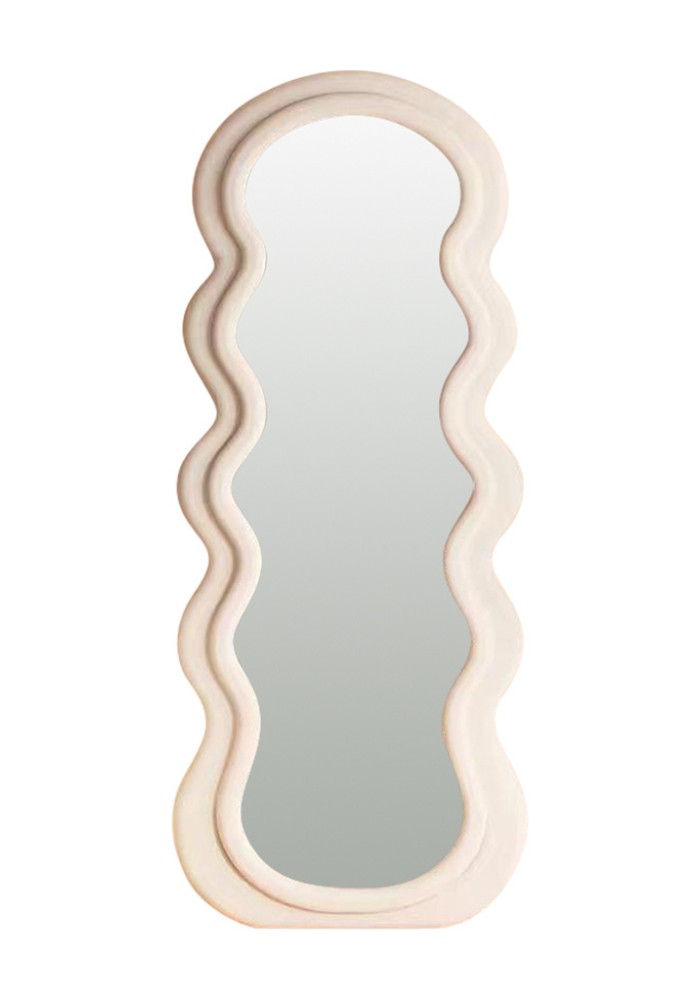 Miroir Velours Ondulé Blanc Cassé - Blush Sélection Décoration