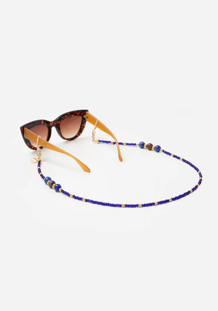 Chaîne De Lunettes Iris Perles Bleues - La Coque Française