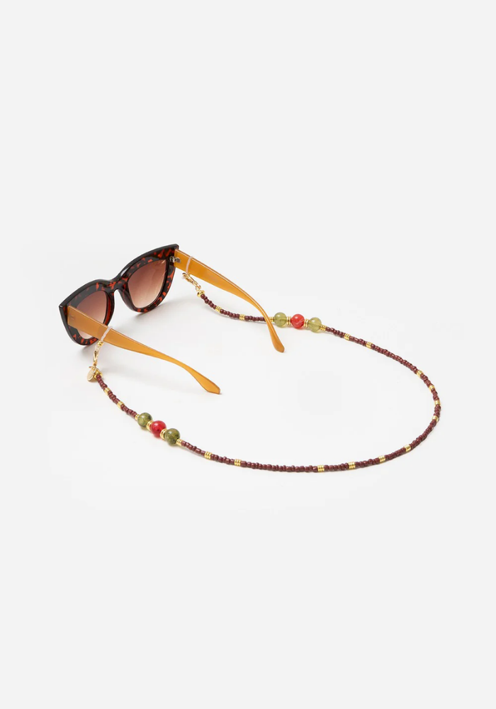 Chaîne De Lunettes Iris Perles Marrons - La Coque Française