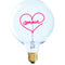 Red Heart Message Bulb Transparent Glass