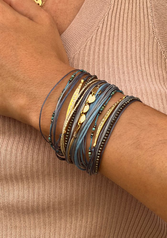 Bracelet Multi Rangs Bleu - Mary Gaitani 