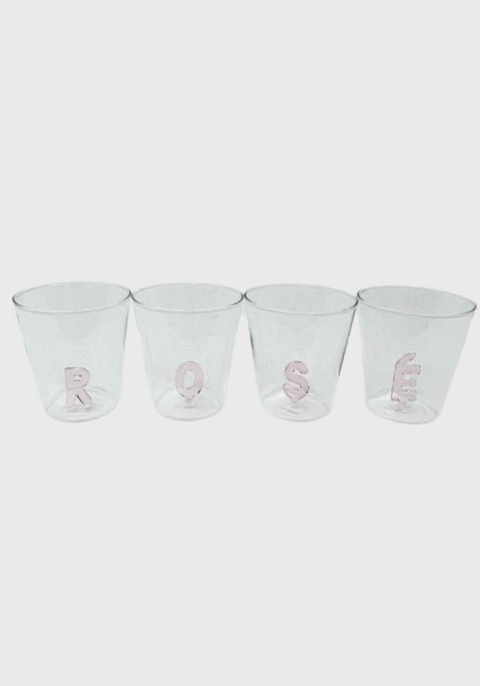 Set De 4 Verres En Verre Rose - Bazar De Luxe
