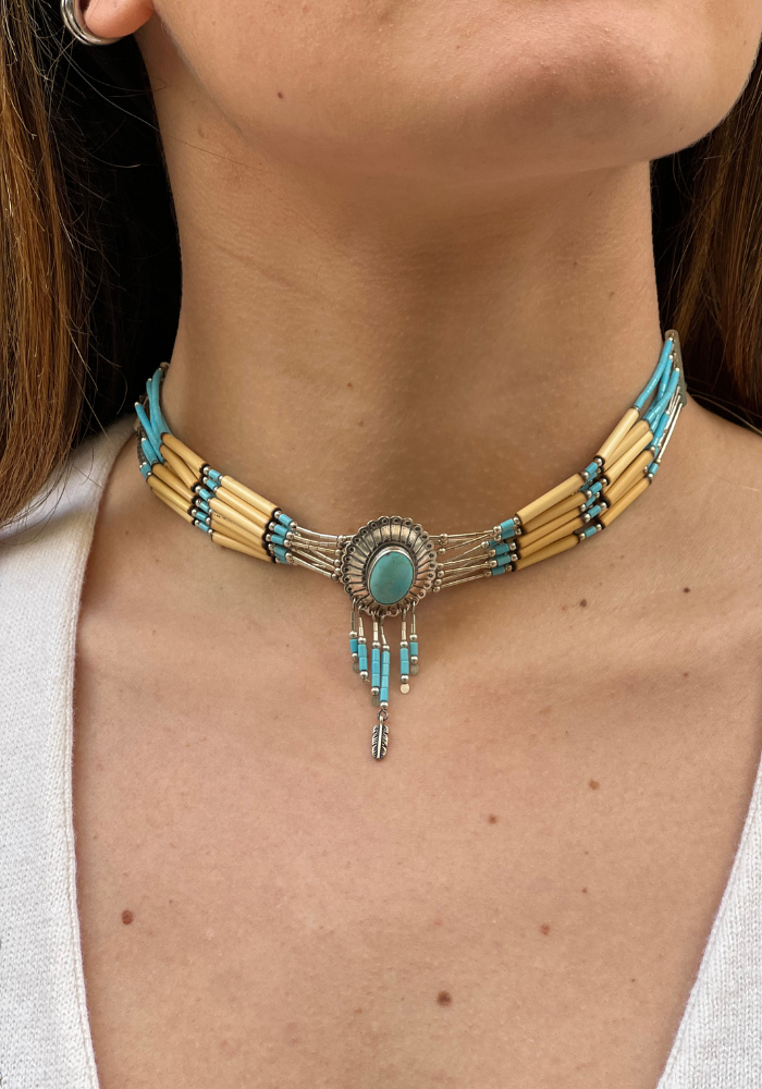 Collier Multi Rang En Turquoise - Sélectionné par Blush